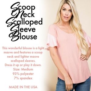 Scoop Neck Scalloped Sleeve
Blouse